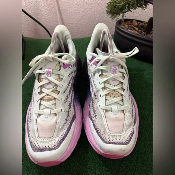 Hoka speedgoat 5 Women's Athletic Shoes in Mint and Purple - Picture 3 of 10